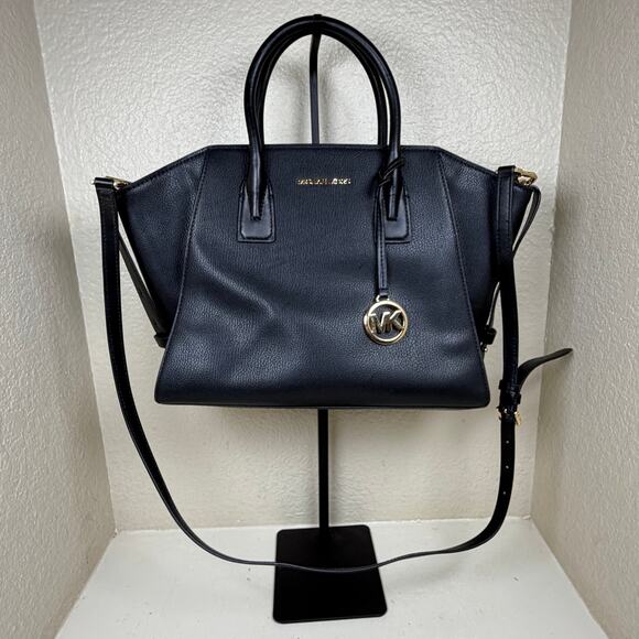 Michael Kors Avril Large Pebbled Leather Top-Zip Satchel in black w/COA - Picture 10 of 14